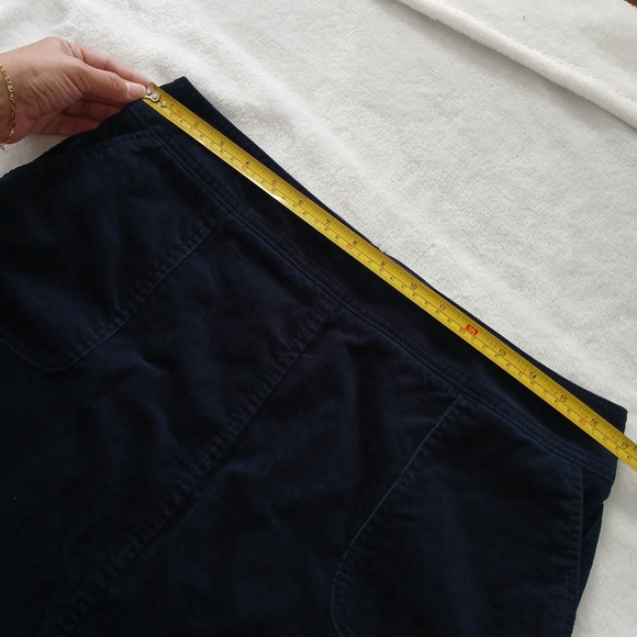 Talbots Women's Corduroy Mini Skirt Size 10 Navy Blue Cotton Blend With Pockets - Picture 10 of 11
